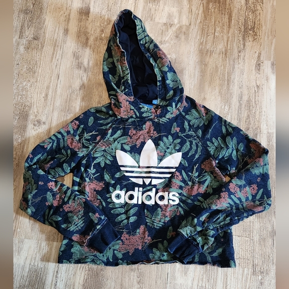 adidas Tops - Youth XL girls Rare Adidas oversiEzd cropped flower hoodie. Fits like wo…